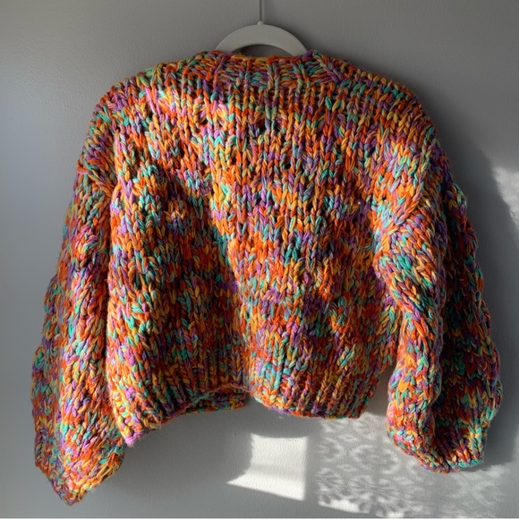 VRG GRL An Obsession Knit Cardigan in Rainbow - Picture 2 of 7